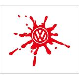 Sticker Fabrikası Volkswagen Yakıt Depo Kapağı Sticker 00906 - Kırmızı - 12 x 10 cm