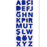 Sticker Kabartmalı Sticker Defter Planlayıcı Etiket (CB509) 16X7 Cm- Mavi Harfler