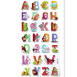 Sticker Kabartmalı Stiker Çıkartma Etiket (XHC086)-18x9 cm- Hayvanlar Harf