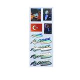 Sticker Kabartmalı Stiker Defter, Planlayıcı Etiket Atatürk İmza (cb346) 16x7 cm