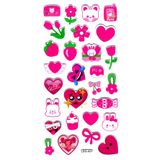 Sticker Kabartmalı Stiker Defter, Planlayıcı Etiket (Ldg021)-17x9 cm- Kalp Tavşan