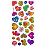 Sticker Kabartmalı Stiker Defter, Planlayıcı Etiket (Ldg023)-17x9 cm- Desenli Kalp