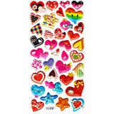 Sticker Kabartmalı Stiker Defter, Planlayıcı Etiket (limyl-036)-17x9cm- Desenli Kalp Yıldız