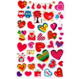 Sticker Kabartmalı Stiker Defter, Planlayıcı Etiket (lxk-009)-22x14 cm - Şirin Kalpler