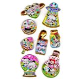 Sticker Kabartmalı Stiker Defter, Planlayıcı Etiket (Sulu-903) - 14X8 Cm - Sulu Kalp Panda