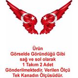 Sticker Kanatlı Türk Bayrağı Sticker - 10x9 Cm - Renkli