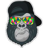 Sticker Master Cool Goril Sticker Decal Laptop Araba Tampon Sticker Oda Etiket Cikartma