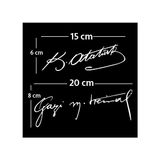 Sticker Master Sticker Master Atatürk Ikili Imza Sticker Oto Araba Motor Pc Bilgisayar Notebook Sticker Etiket Çıkartma 20 cm - Beyaz Oto Motor Pc Etiket