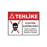 Sticker Masters Elektrik Çarpma Riski Uyarı Levhası Sticker