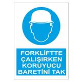 Sticker Masters Forkliftte Çalışırken Koruyucu Baretini Tak Sticker