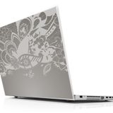 Sticker Masters Gri Floral Laptop Duvar Stickerı