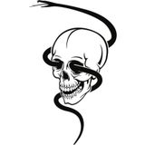Sticker Masters Skull With Snake Sticker