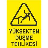 Sticker Masters Yüksekten Düşme Tehlikesi Uyarı Levhası Sticker