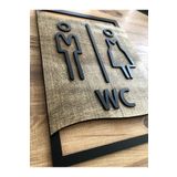 Sticker Sepetim Wc Kapı Tabelası Tuvalet Ahşap Kabartma Duvar Dekoru