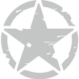 Sticker Usta 2 Adet Army Star, Askeri Yıldız Off Road Sticker Gri 20x20 Cm 60 x 60 cm