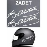 Sticker Usta 2 Adet Atatürk Mustafa Kemal Atatürk Imza Araba Motosiklet Oto Karavan Sticker 00016 - 150x45 Cm - Beyaz
