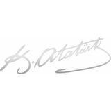 Sticker Usta 2 Adet Atatürk Mustafa Kemal Atatürk Imza Araba Motosiklet Oto Karavan Sticker 00016 - 80x24 Cm - Krom