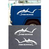 Sticker Usta 2 Adet Avcı Balıkcı Balık Fish Hunter Sticker - Araba - Oto - Motosiklet 01964 Beyaz 20x7 Cm 70 x 24 cm