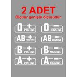 Sticker Usta 2 Adet Kan Grubu Sticker - Araba Oto Motosiklet Karavan Cam Araç Sticker - 00220 - Beyaz - 20 Cm