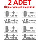 Sticker Usta 2 Adet Kan Grubu Sticker - Araba Oto Motosiklet Karavan Cam Araç Sticker - 00220 - Gri - 20 Cm