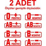 Sticker Usta 2 Adet Kan Grubu Sticker - Araba Oto Motosiklet Karavan Cam Araç Sticker - 00220 - Kırmızı - 30 Cm