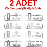Sticker Usta 2 Adet Kan Grubu Sticker - Araba Oto Motosiklet Karavan Cam Araç Sticker - 00220 - Krom - 25 Cm