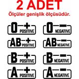 Sticker Usta 2 Adet Kan Grubu Sticker - Araba Oto Motosiklet Karavan Cam Araç Sticker - 00220 - Siyah - 30 Cm