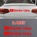 Sticker Usta 2 Adet Kişiye Özel Youtube YouTube Adresi Sticker Araba Oto Motosiklet Kask Pc Laptop Sticker 00307 - 60cm - Kırmızı