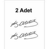 Sticker Usta 2 Adet Mustafa Kemal Atatürk Imza 00016-1 Gri 100X30 CM 40 x 12 cm stickerustab1e1458a-a17-40x12