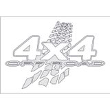 Sticker Usta 4x4 Off Road Offroad Folyo Kesim Sticker 00862 Beyaz 45 x 30 cm