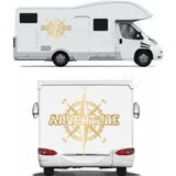 Sticker Usta Adventure Pusula 4x4 Offroad Kamp Avcı Araba Karavan Sticker 00052 Altın 30x29 Cm