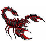 Sticker Usta Akrep Antalyaspor Scorpion Araba Oto Motosiklet Karavan Sticker 00464 - 12x9 Cm - Renkli
