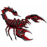 Sticker Usta Akrep Antalyaspor Scorpion Araba Oto Motosiklet Karavan Sticker 00464 - 30x23 Cm - Renkli