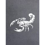Sticker Usta Akrep - Scorpion - Araba - Oto - Motosiklet - Karavan - Cam Sticker 00588 Beyaz 30x23 Cm