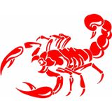 Sticker Usta Akrep - Scorpion - Araba - Oto - Motosiklet - Karavan - Cam Sticker 00588 Kırmızı 60x45 Cm 55 x 41 cm stickerustad90e919c-ce7-55x41
