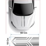 Sticker Usta Araba Oto Kaput Şerit Sticker 00025 - 60x18 Cm - Krom