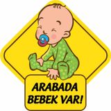 Sticker Usta Arabada Bebek Var 00170 Araba Renkli 20X20 CM 40 x 40 cmusta23b46216-b7e-40x40