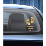 Sticker Usta Arabada Bebek Var - Araba - Oto - Motosiklet 02502 Altın 30x21 Cm 50 x 35 cmDizayn8acfbafc-f3b-50x35