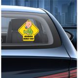 Sticker Usta Arabada Bebek Var Araba Sticker 00170 Renkli 25x25 Cm