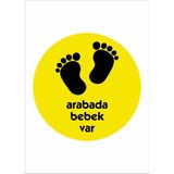 Sticker Usta Arabada Bebek Var Sticker 00001 - Renkli - 20x20 Cm