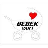 Sticker Usta Arabada Bebek Var Sticker 00951 Siyah - Kırmızı 20 x 17 cm