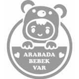 Sticker Usta Arabada Bebek Var Sticker Araba 00198 Gri 15x12 Cm 45 x 36 cm stickerustaf9b61f3f-2e9-45x36
