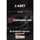 Sticker Usta Araç Kelebek Cam Sticker Etiketi Folyo Kesim- 2 Adet 20 cm - Renkli Logo 20 cm