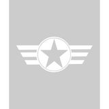 Sticker Usta Army Star Yıldız AmblemDuvar Folyo Sticker (Siyah Beyaz 10 x 5 70 x 35 cm