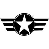 Sticker Usta Army Star Yıldız AmblemDuvar Folyo Sticker (Siyah Siyah 5 x 2,5 30 x 15 cm