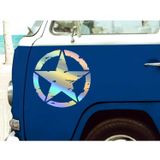 Sticker Usta Askeri Yıldız Army Star Sticker - 00677 Hologram 30x30 Cm