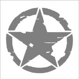 Sticker Usta Askeri Yıldız Off Road Army 4x4 Offroad Sticker 00961 Gri 17 x 17 cm