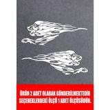 Sticker Usta Aslan Sticker (2 Adet ) - Araba Oto Motosiklet Karavan Cam Sticker - 00109 - Beyaz - 20x7 Cm