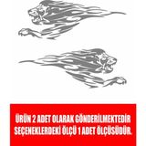 Sticker Usta Aslan Sticker (2 Adet ) - Araba Oto Motosiklet Karavan Cam Sticker - 00109 - Gri - 25x9 Cm