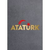Sticker Usta Atatürk Ay Yıldız Sticker Araba Oto Motosiklet Karavan Sticker Etiket 00622 - 30x10 Cm - Altın